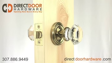 Emtek Old Town Crystal Knob with Regular Rosette in French Antique