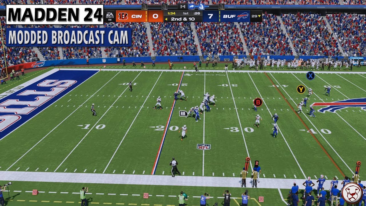 Madden NFL 24: Bills Vs Bengals Game Highlights - Zoomed Out Broadcast Camera Mod Showcase |  PC