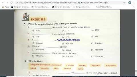 CLASS 7TH,COMPUTER,CHAPTER#5,EXERCISE,TEACHER RABIA