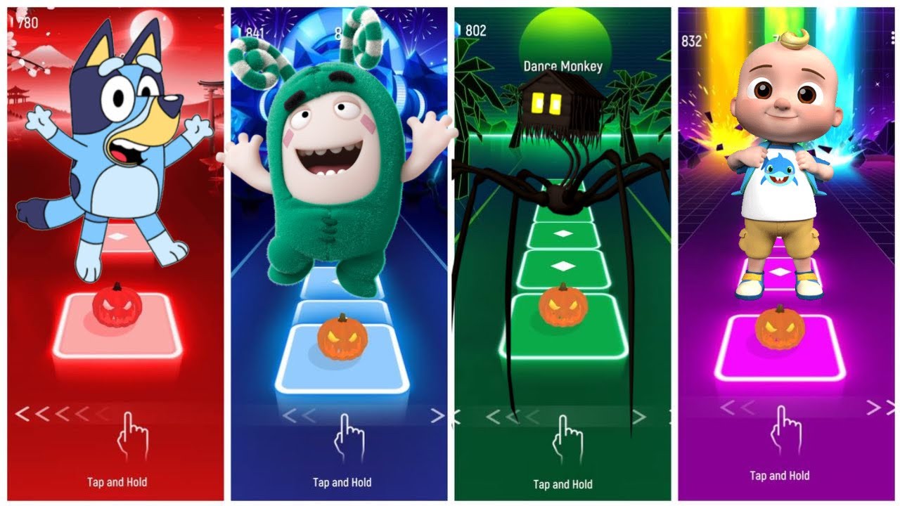 bluey-bingo-oodbods-green-spider-head-house-cocomelon-who-is