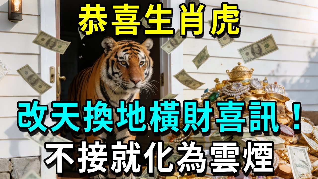 恭喜生肖虎！天降改天換地的大喜訊！這筆橫財專門為你準備，不拿可惜！不點開後悔一整年！|生肖密鑰