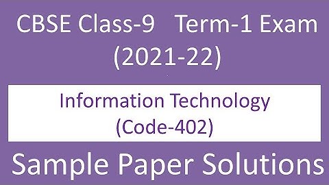 class 9 IT sample paper 2021-22 |  Term I exam | Solutions | information technology code 402 | hindi
