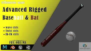 ⚾ Rigged Baseball & Bat in Maya | Game Ready 3D Asset | Technical Artist Showcase