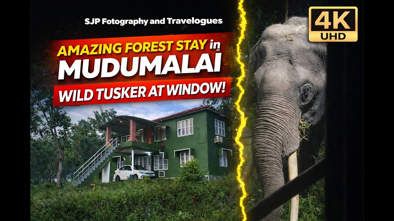 Wild Tusker At Window| Mudumalai|Abhayaranyam |  malayalam |മുതുമലൈ | #sjpfotography | 4K