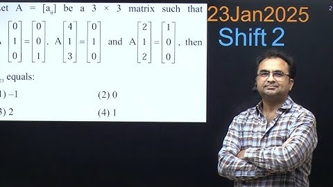 IIT JEE Main PYQ Matrix 23 January 2025 shift 2