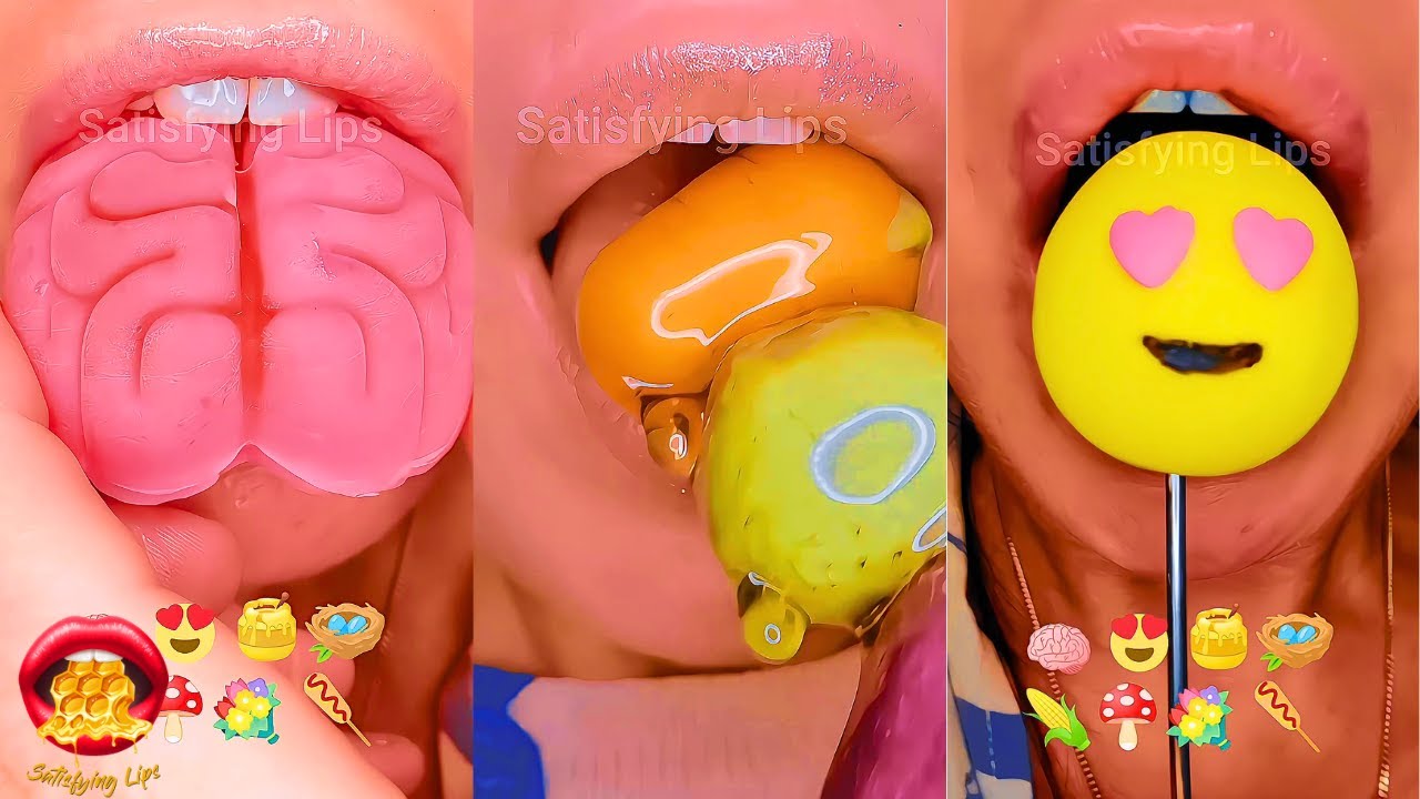 Satisfying ASMR Eating Emoji Food Challenge Compilation Mukbang 먹방 ...