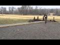 Josh shooting 31015 at zanesfield petanque club