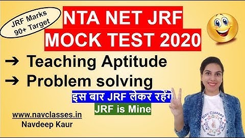 NTA NET JRF MOCK TEST 2020- 11 Teaching Aptitude- Problem solving