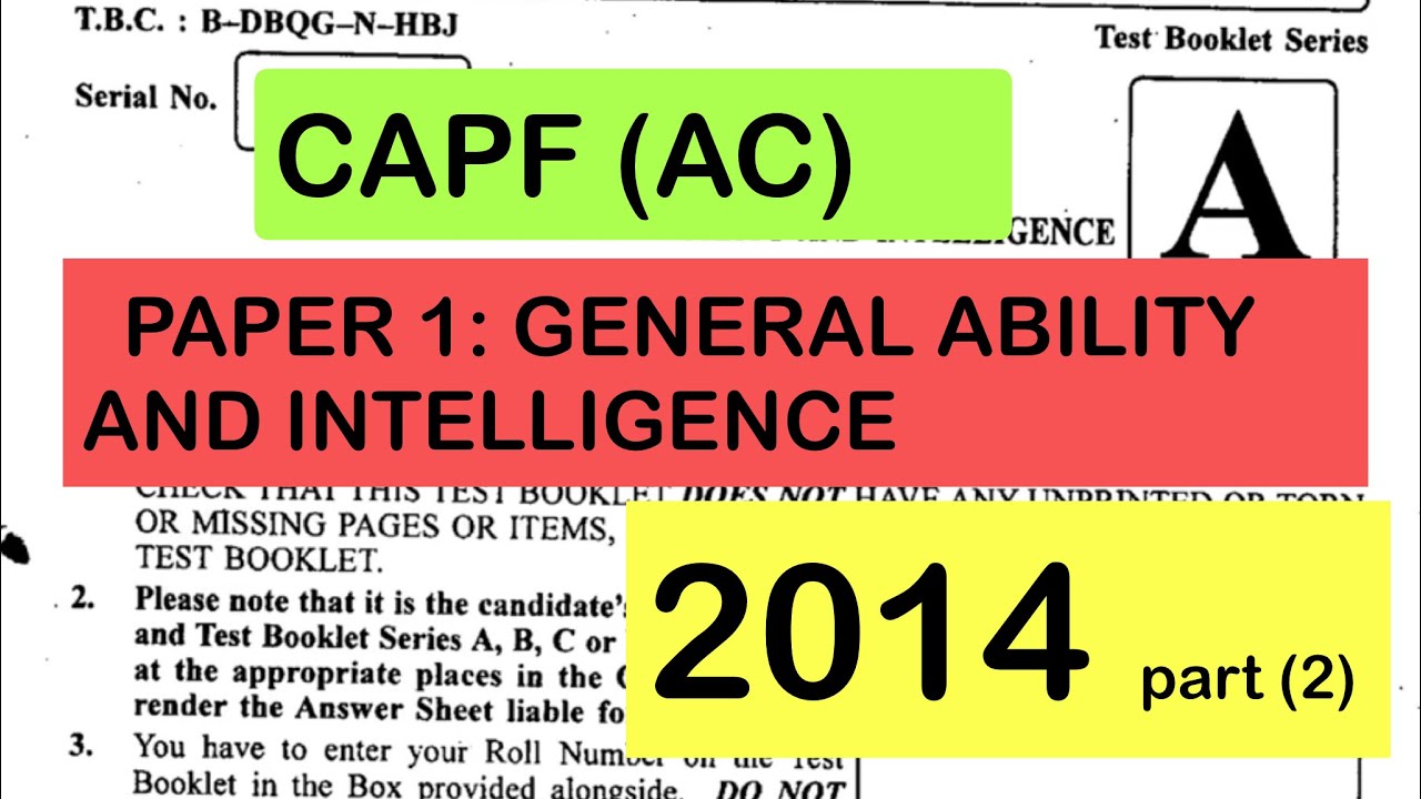 CAPF ACs 2014 Pyq Solved Part 2 upsc pyq competition capf Capf acs 2014 pyq solved part 2 upsc pyq competition capf