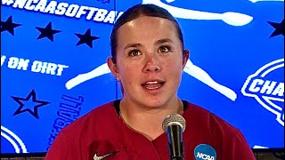 Oklahoma Softball: Patty Gasso, Players Michigan postgame 