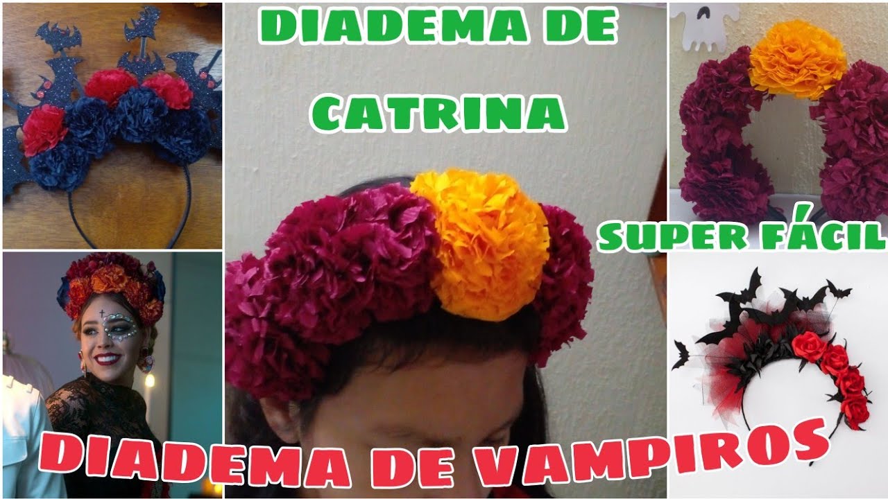 Cómo hacer DIADEMA con FLORES 🌺, Diadema de CATRINA 💀✨