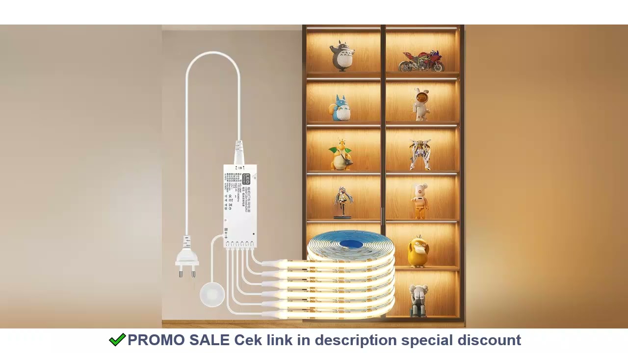 Under Cabinet Collection Display COB LED Strip Light Bookcase Wardrobe Closet Lamp Tape Penetrable W