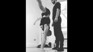 First Time Unassisted Straddle Handstand to Press 🙏🏼👍😛