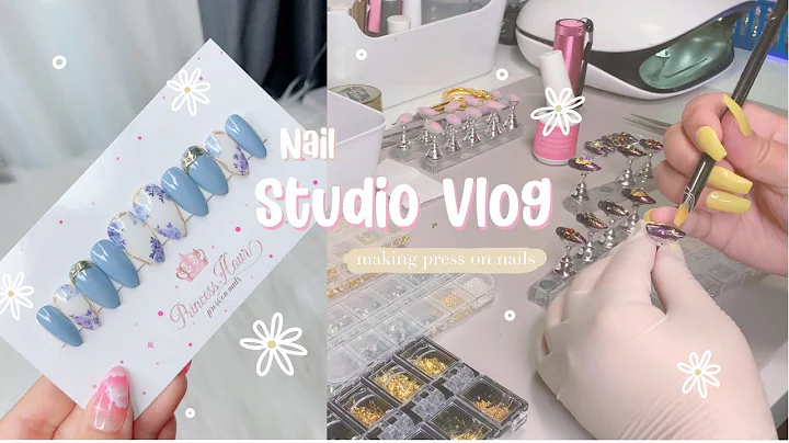 Nail Studio Vlog making press on nails