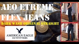 Dark Wash AEO 360 EXTREME FLEX ORIGINAL STRAIGHT JEAN American Eagle