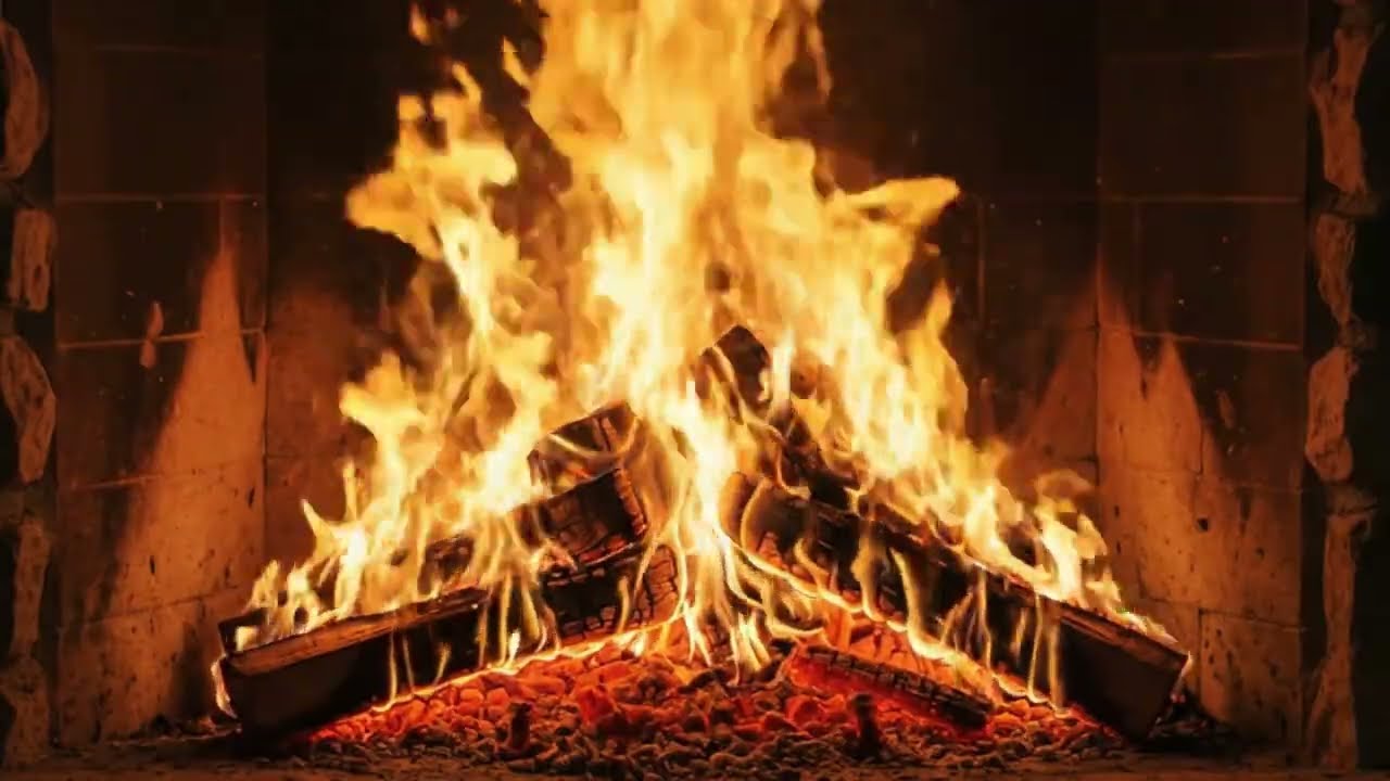 2 часа звука треска камина для сна, снятия стресса и концентрации | Уютная атмосфера [4K] 🔥
