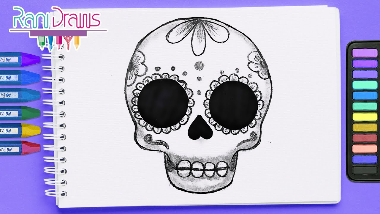 Cómo dibujar una CALAVERA DE AZÚCAR DECORADA - ideas de dibujos fáciles -  thptnganamst.edu.vn