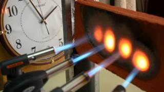 Feuertest Mit Styroporplatte, Phase A - 4 Gasflammen