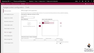 Setup Budget and Budget Control in Microsoft Dynamics 365 for Finance and Operations