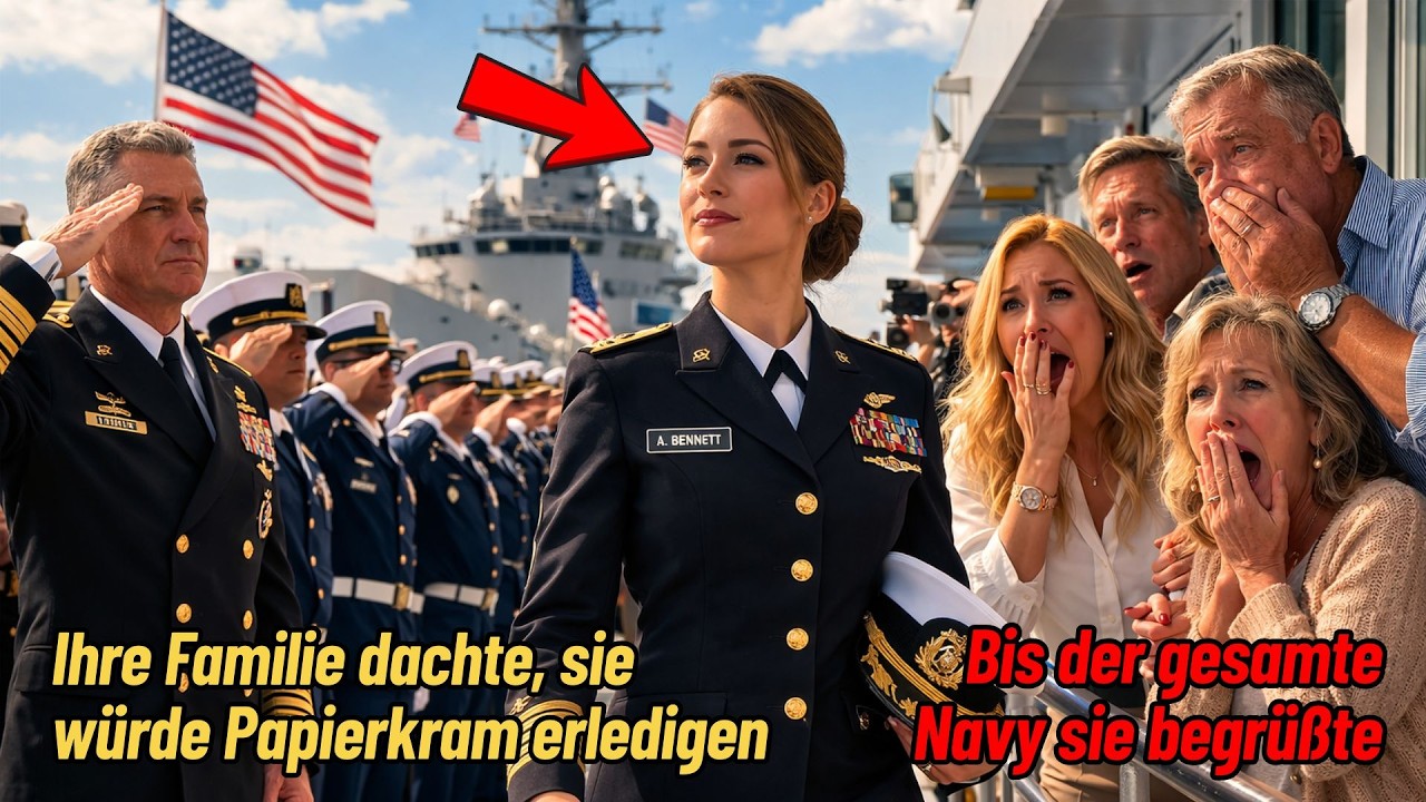 Ihre Familie dachte, sie würde Papierkram erledigen – bis der gesamte Navy sie begrüßte