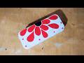 Red Floral DIY Box Painting 🌺🖌️l DIY Hand-Painted l Turning an old colour box into aesthetic art 💖✨