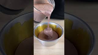 Chocolate cake pudding with condensed milk