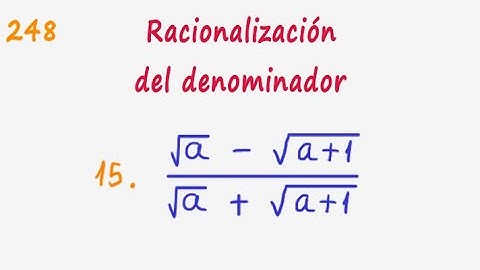 Álgebra de Baldor, Ejercicio 248 (15) "Racionalizar el denominador"