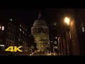 London Walk: St Paul&#39;s Cathedral at Night | via Millennium Bridge【4K】
