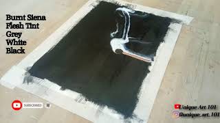 Smoke on Match Stick Acrylic Painting / Day104 / ArtistCollaboration / Painting Smoke/ Step by Step