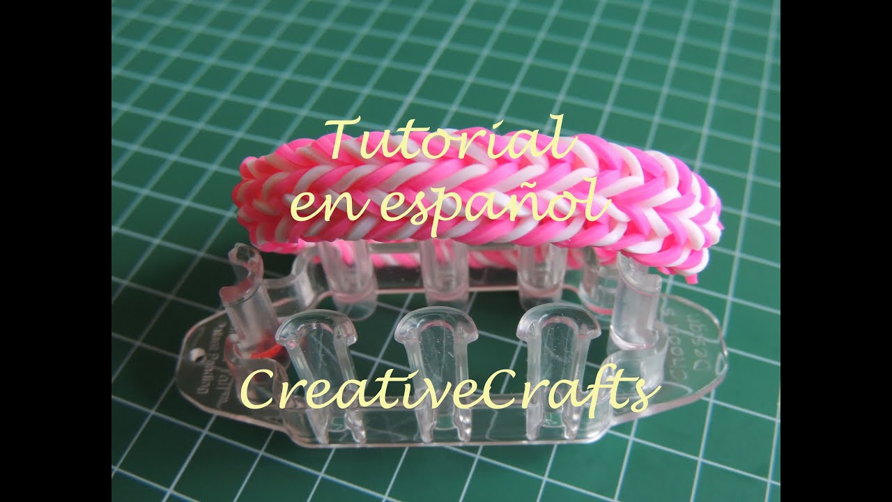 Como hacer una pulsera de gomitas criss cross quadfish con telar Monster Tail.