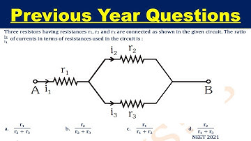 Three resistors having resistances r1, r2 and r3 are connected as shown in the given circuit. The ra
