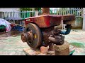 Restoration of old samdi D24 diesel engine | Restore and reuse the old rusty rice mill engine