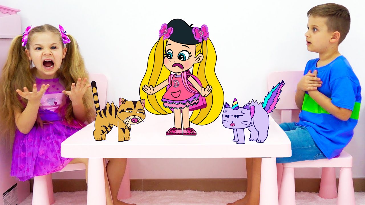 Diana and Roma How to Draw Cartoon Kitten Adventures - YouTube
