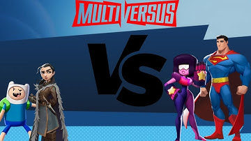 Finn & Arya Stark VS Garnet & Superman - Multiversus Gameplay