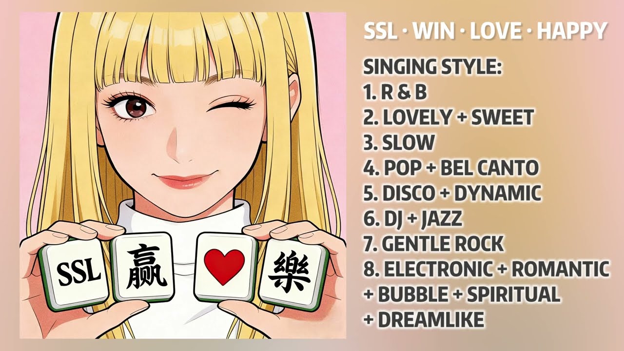 Simple version: SSL Music - SSL · WIN · LOVE ·HAPPY [Mandarin] (8 singing styles for a single lyric)