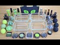 BLACK vs GREEN SLIME Mixing makeup and glitter into Clear Slime Satisfying Slime Videos