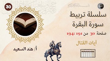 تربيط سورة البقرة /صفحة 30 / الىيات من 191 : 194 /آيات القتال /شرح المتشابهات /تثبيت الآيات