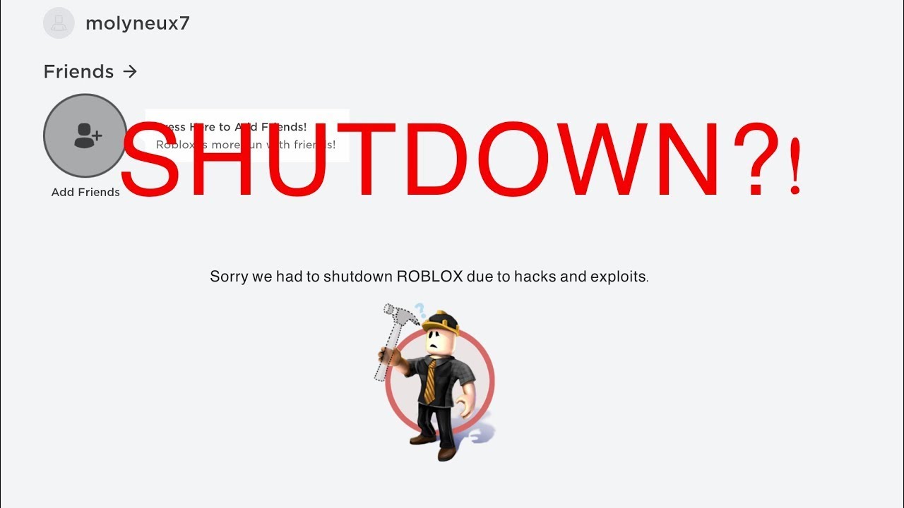 Roblox shutdown YouTube
