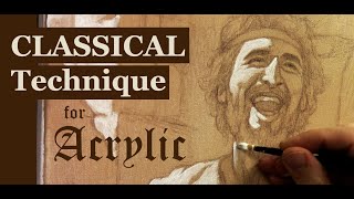 How to Begin an Acrylic Portrait Painting Grisaille—with Titanium White