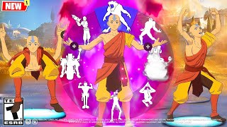 Fortnite Avatar Aang Doing All Built-In Emotes And Funny Dances 