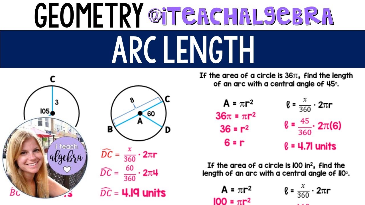 geometry assignment find the length of each arc