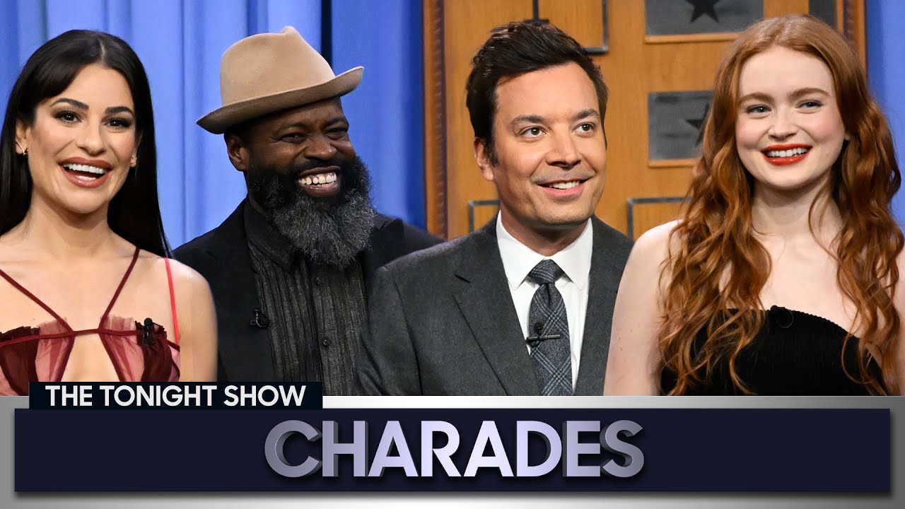 Charades with Lea Michele and Sadie Sink | The Tonight Show Starring Jimmy Fallon