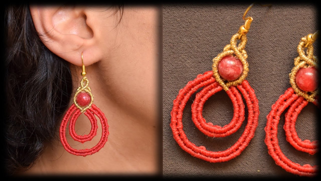 Macramé earrings step by step | easy macramé tutorial | DIY | Micro macramé