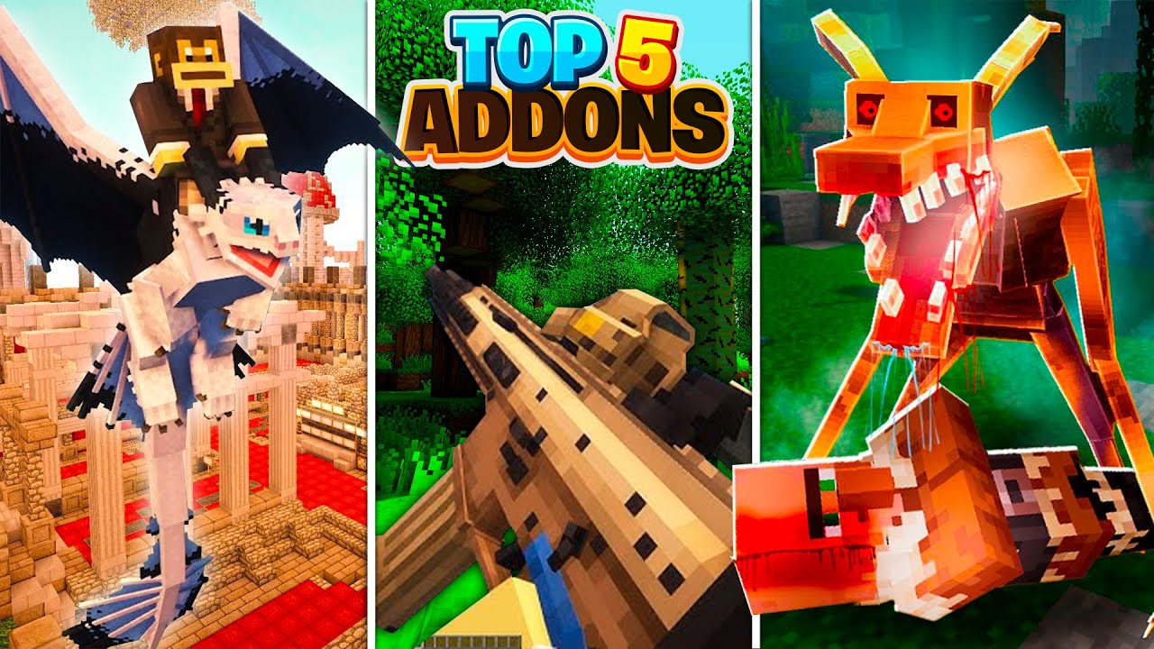 Top 5 MELHORES ADDONS SURVIVAL para MINECRAFT 1.20+ (Bedrock/PE) ADDONS ...