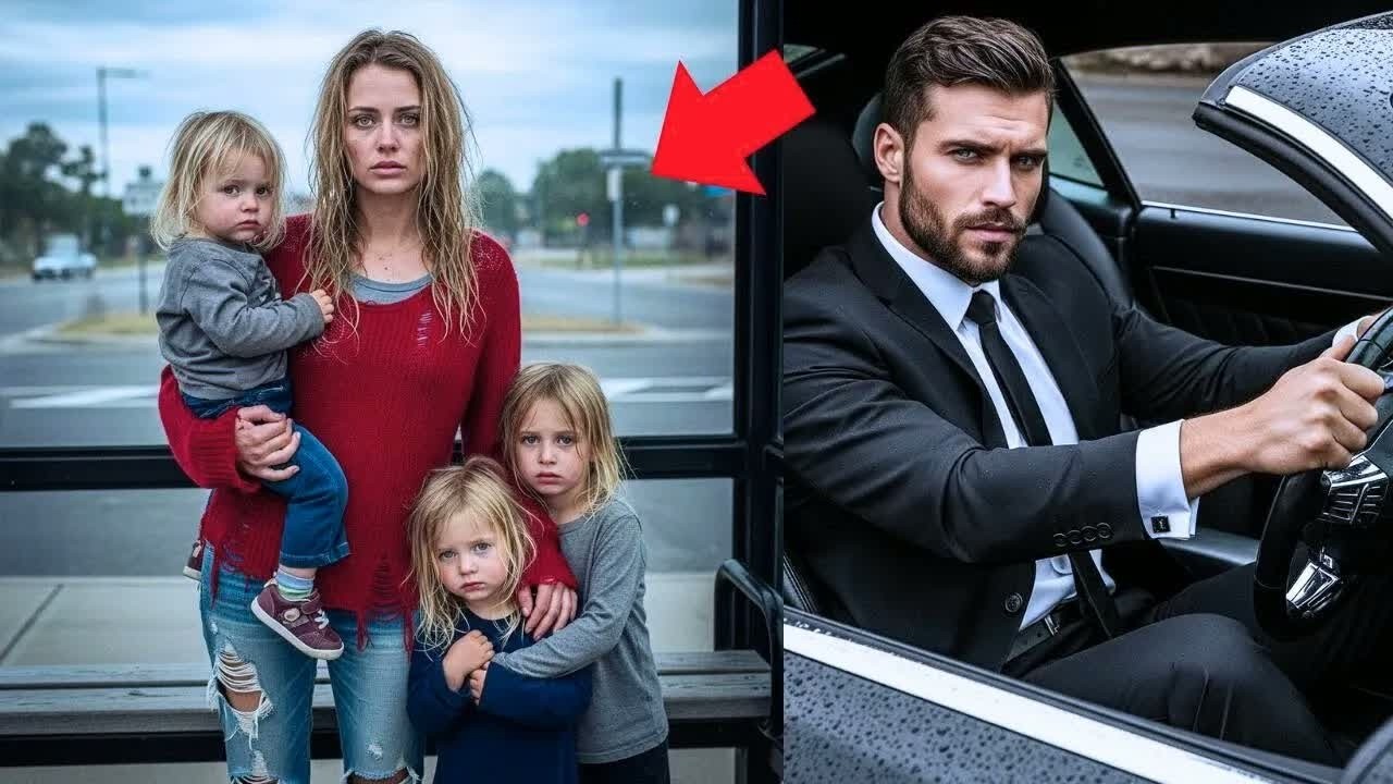 UNA GIOVANE MADRE ASPETTAVA L’AUTOBUS CON I SUOI FIGLI, FINCHÉ UN MILIONARIO LE HA CAMBIATO LA V