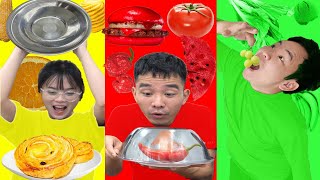 PHD | Thử Thách Ăn Đồ Ăn Theo Màu Sắc | Challenge To Eat Food By Color