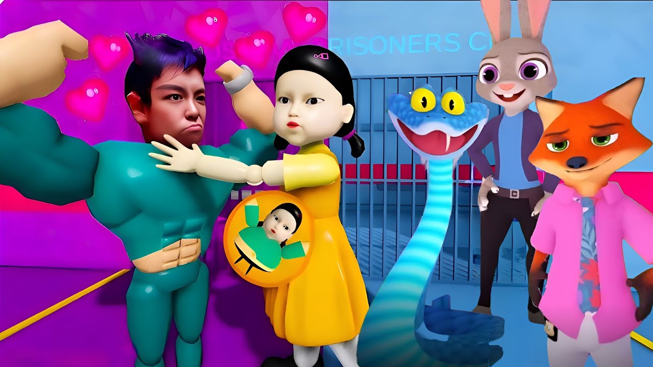 ZOOTOPIA VS MUSCLE THANOS BARRY'S PRISON RUN | SCARY OBBY | ROBLOX 