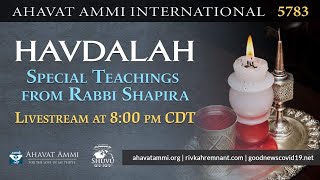 Join us for Havdalah and a Special Teaching from Rabbi Shapira