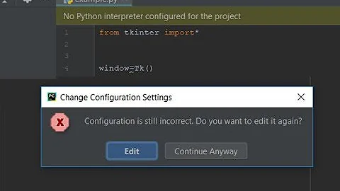 No python interpreter configured for the project. Pycharm configuration is still incorrect | 2022