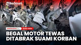 Detik-detik Begal Motor Ditabrak Suami Korban Hingga Tewas, Motor Istri Dicuri di Lumajang